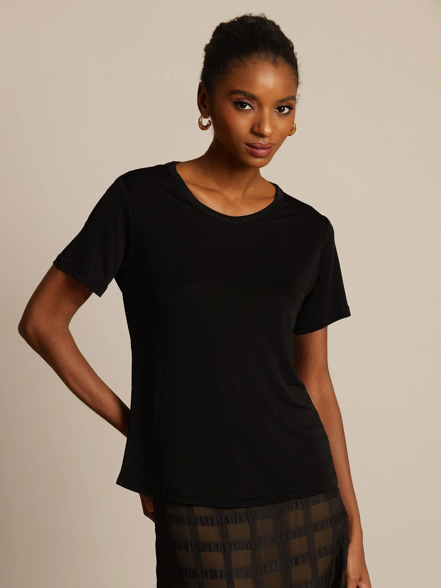 Pure Silk Short Sleeve Women's T-Shirt - Image 17
