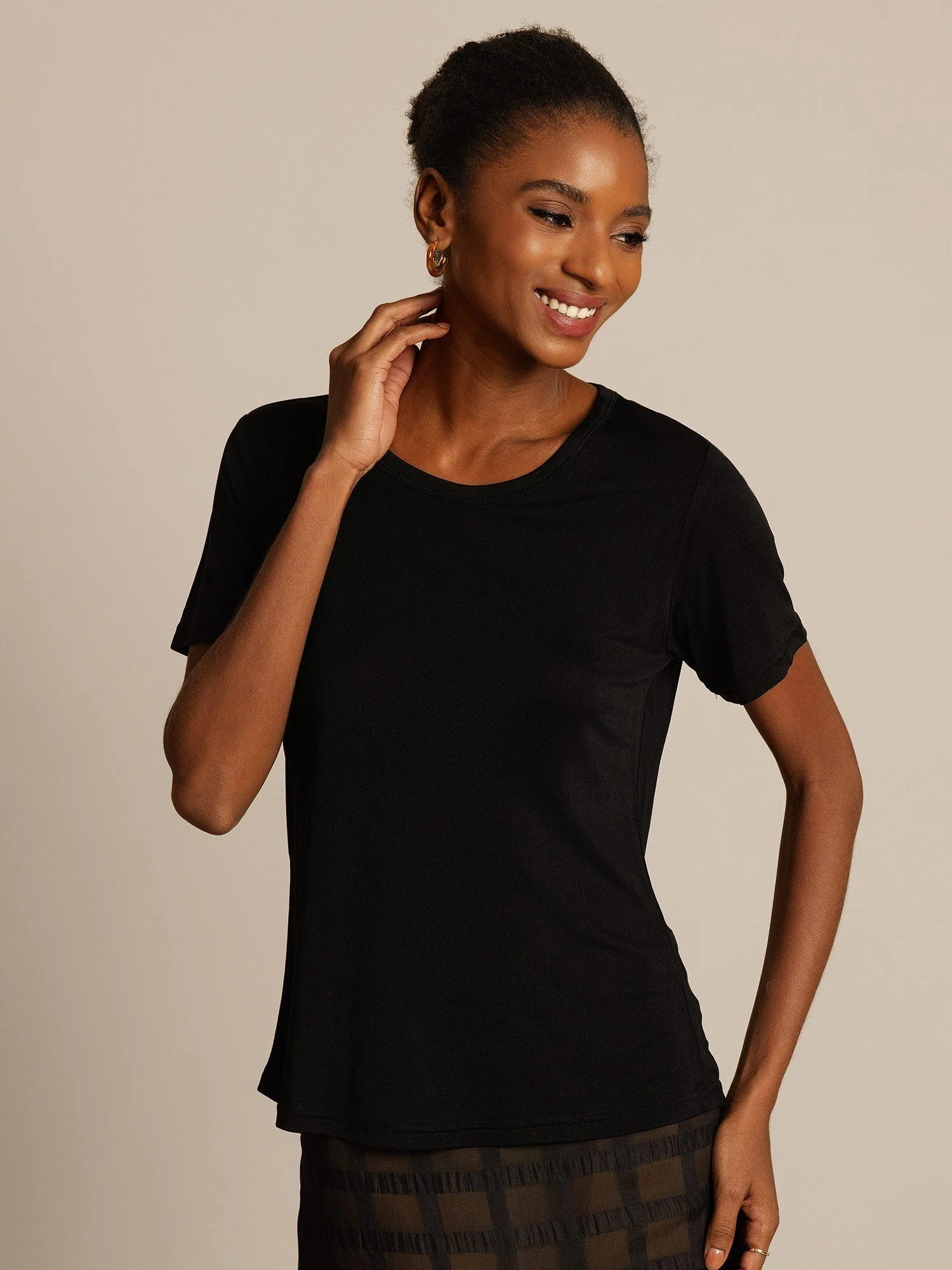 Pure Silk Short Sleeve Women's T-Shirt - Image 18