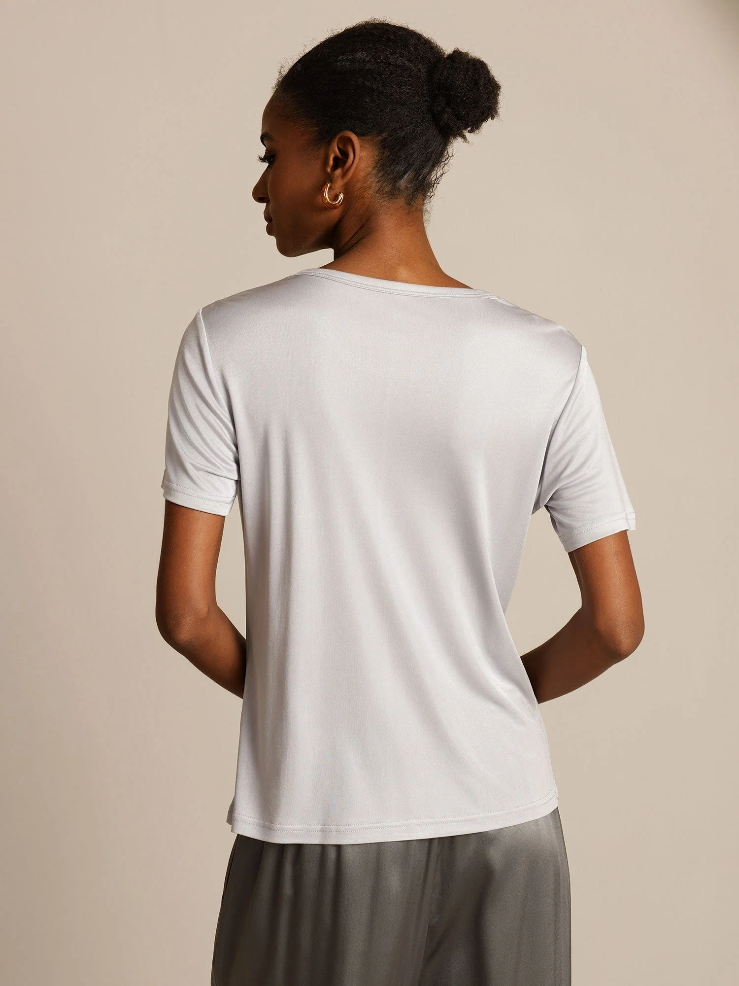 Pure Silk Short Sleeve Women's T-Shirt - Image 2