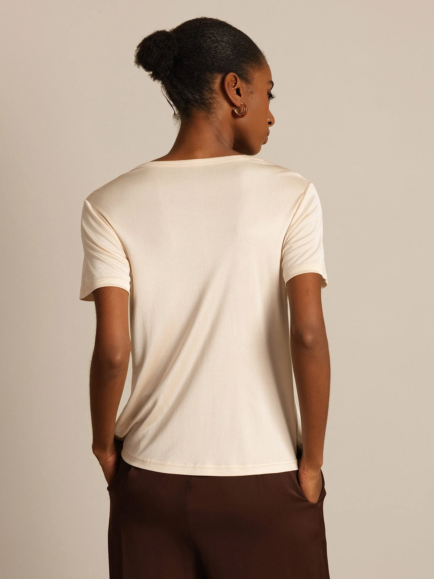 Pure Silk Short Sleeve Women's T-Shirt - Image 31