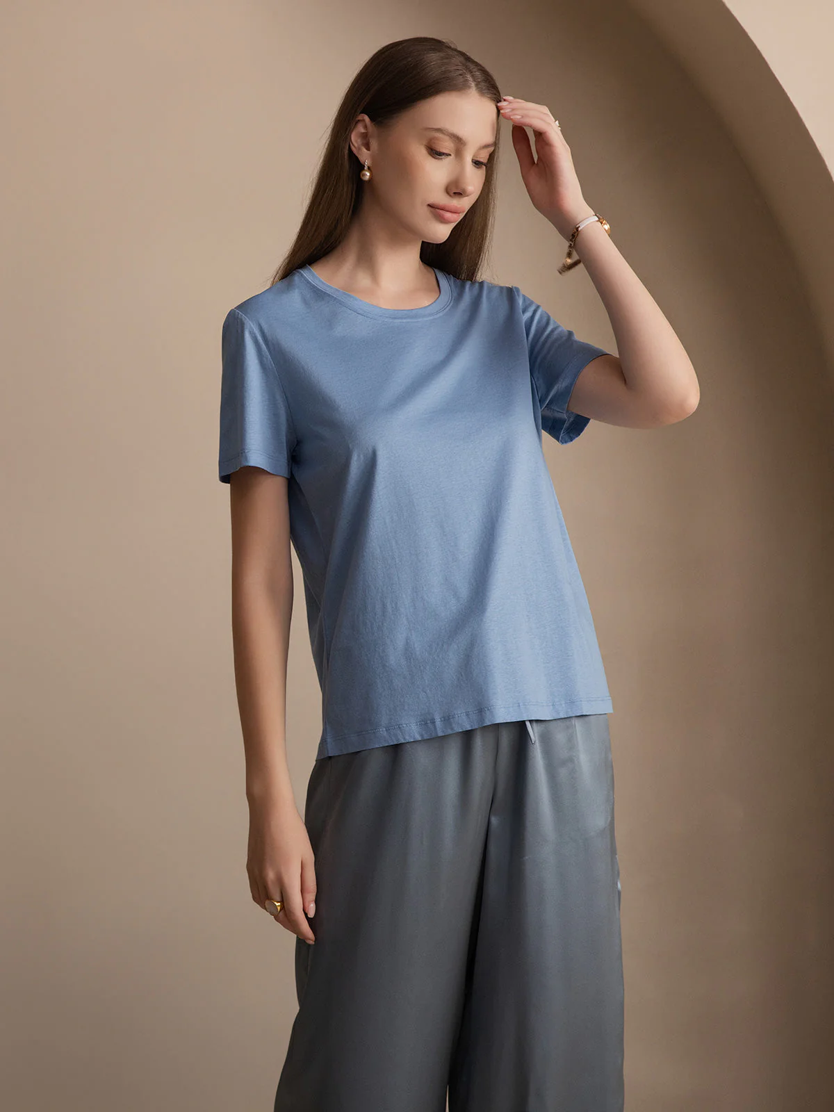 Pure Silk Short Sleeve Women's T-Shirt - Image 39