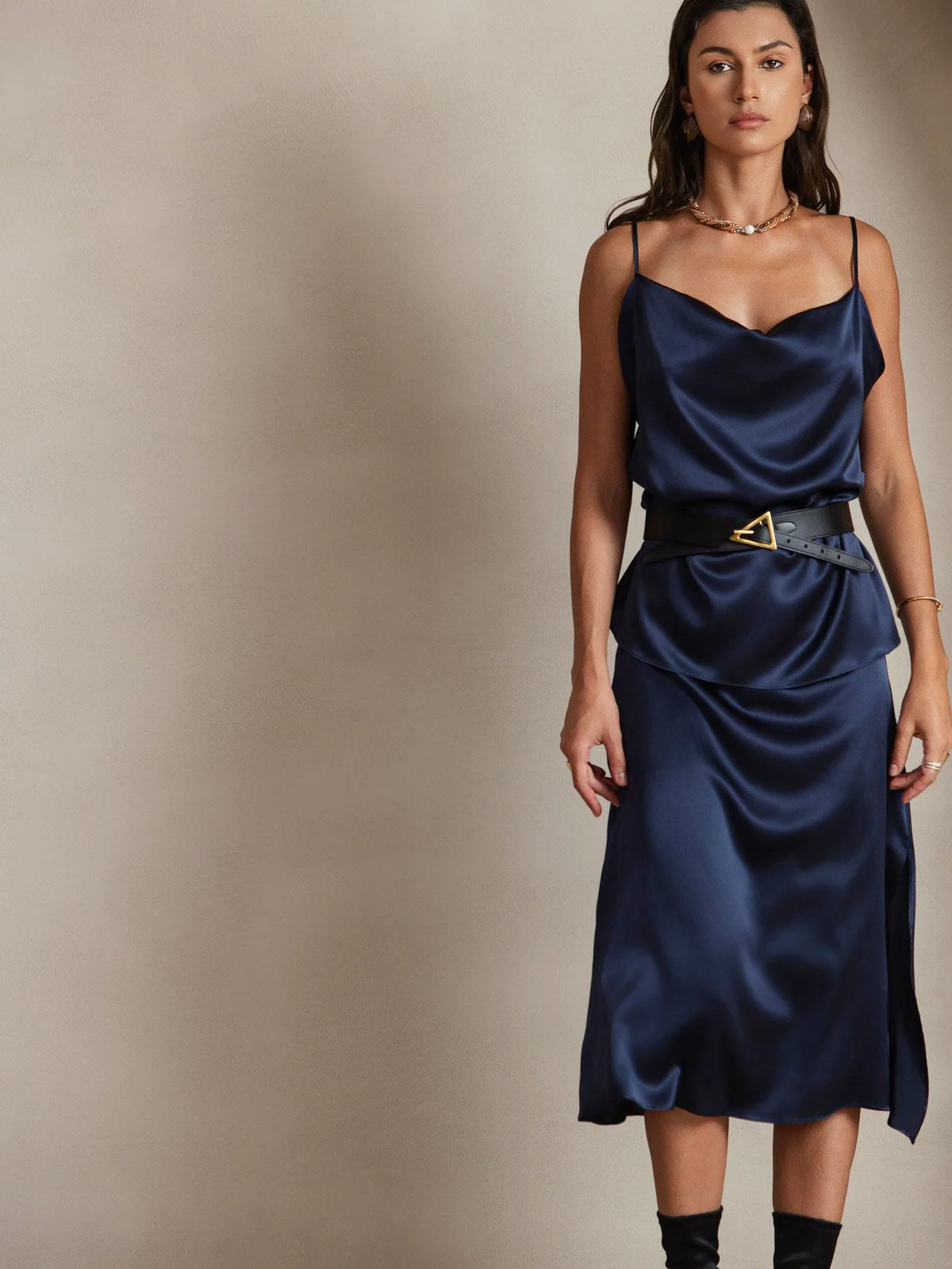 19Momme Silk Cowl Neck Camisoles - Image 11