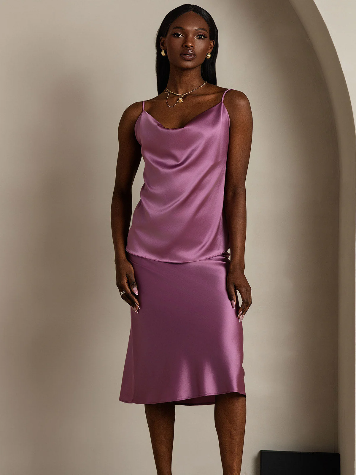 19Momme Silk Cowl Neck Camisoles - Image 41