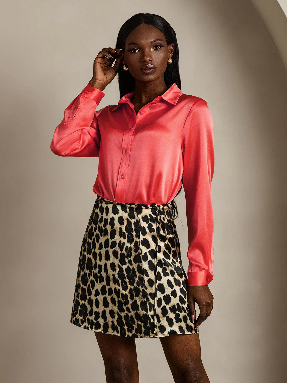 Clearance(Ships to UK Only) - 19Momme Silk Long Sleeve Lapel Collar Women's Shirt - Image 23