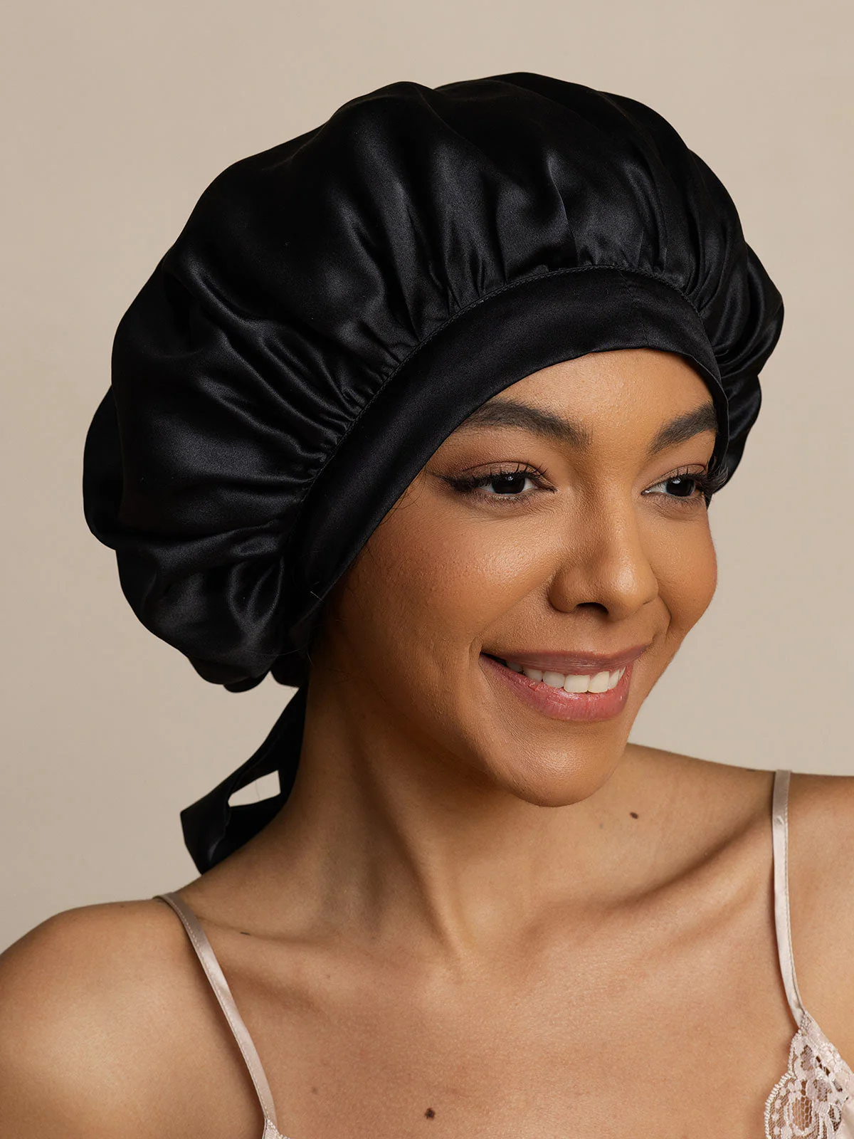 Women's 100% Mulberry Silk Bonnet with Long Ribbons - Image 11