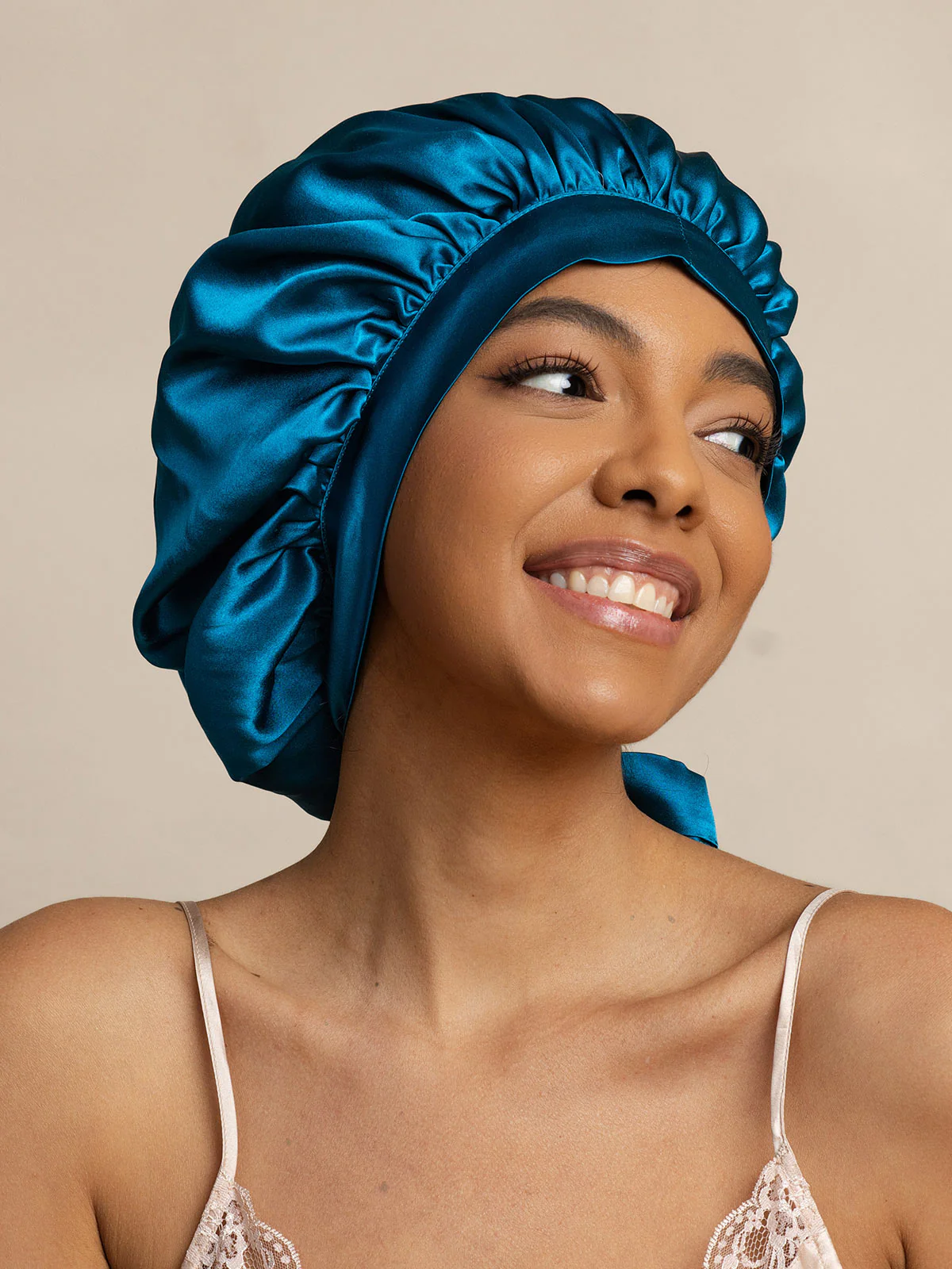 Women's 100% Mulberry Silk Bonnet with Long Ribbons - Image 37