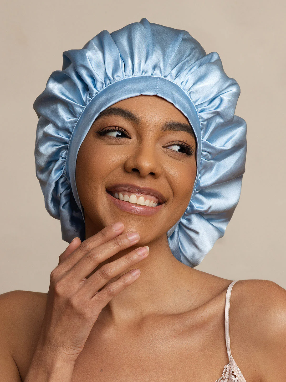 Women's 100% Mulberry Silk Bonnet with Long Ribbons - Image 39