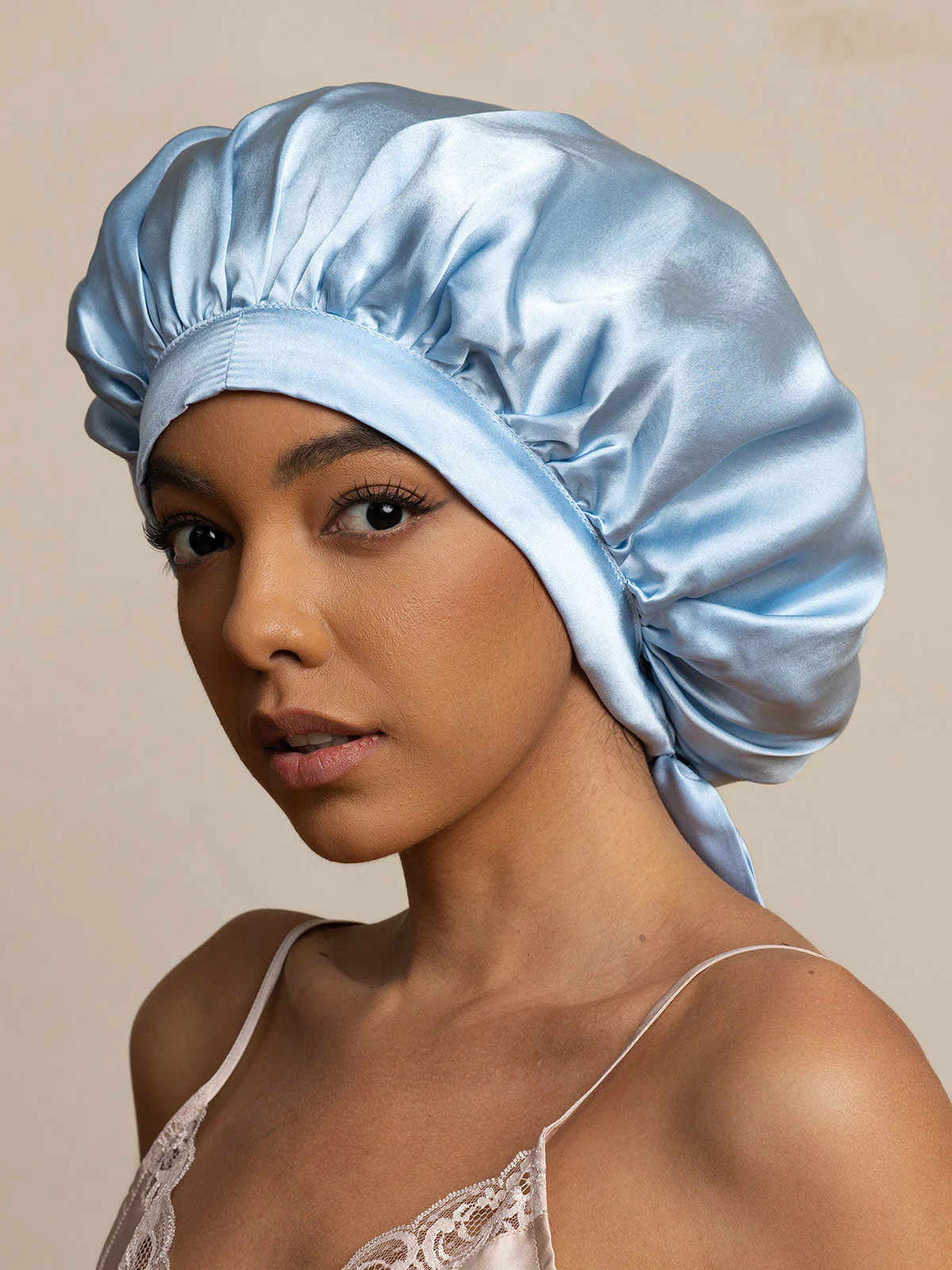 Women's 100% Mulberry Silk Bonnet with Long Ribbons - Image 40