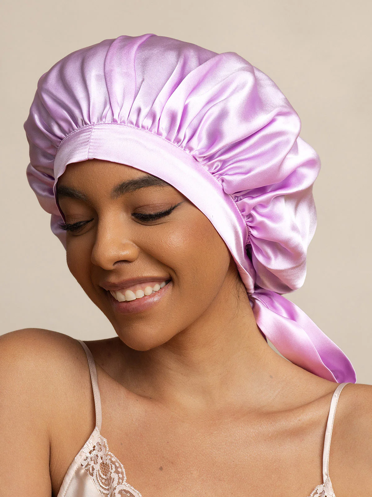 Women's 100% Mulberry Silk Bonnet with Long Ribbons - Image 45