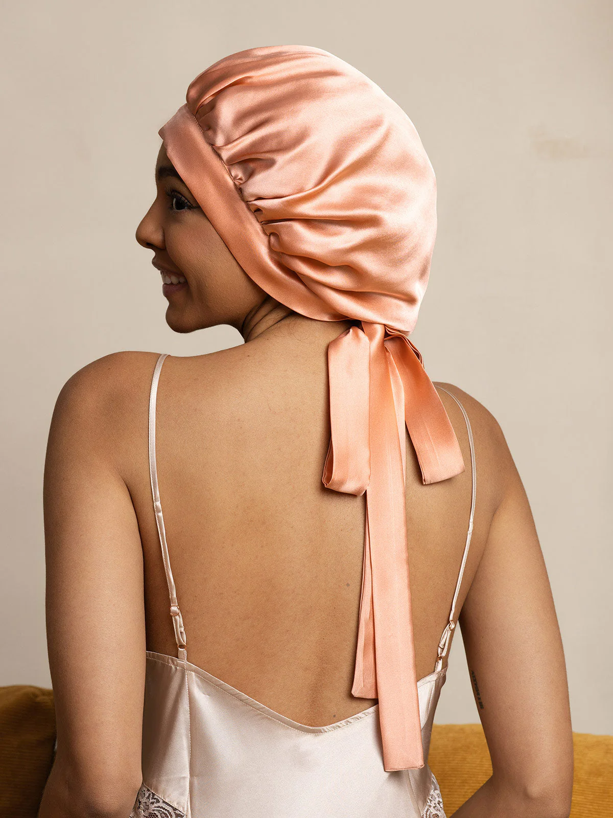 Women's 100% Mulberry Silk Bonnet with Long Ribbons - Image 53