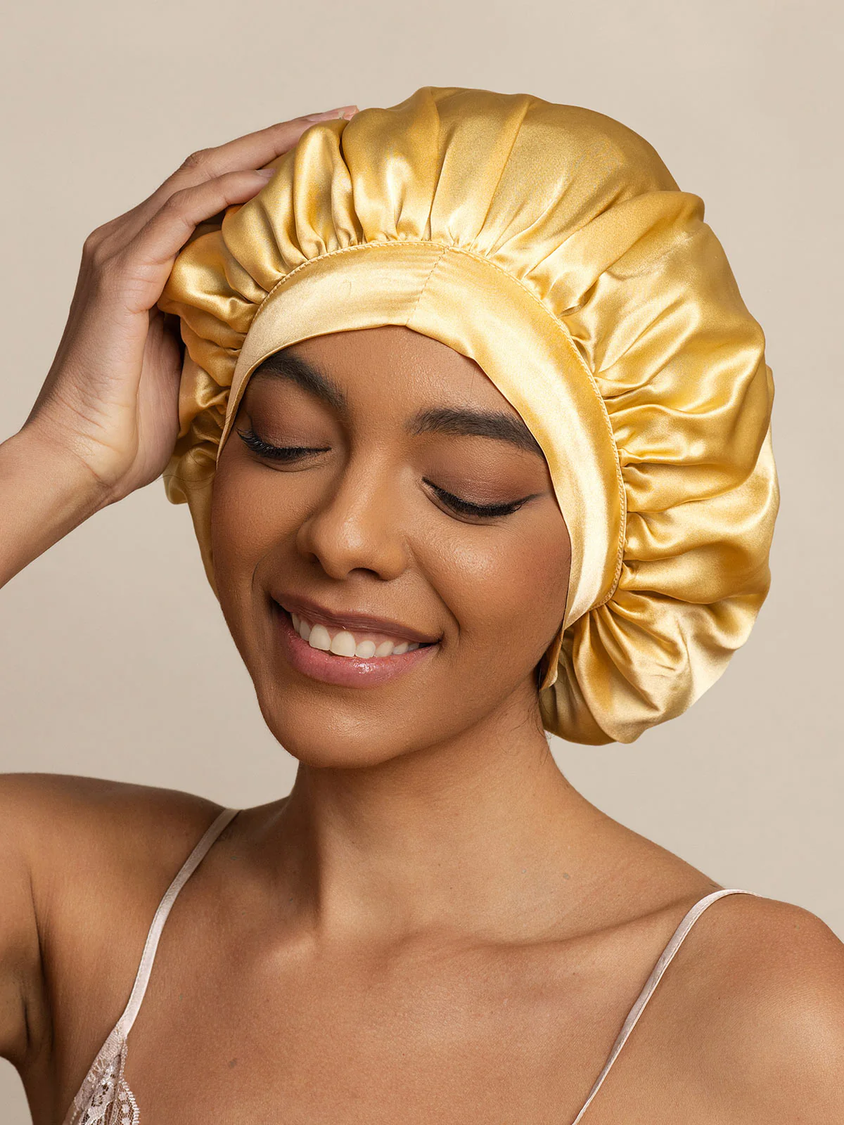 Women's 100% Mulberry Silk Bonnet with Long Ribbons - Image 55