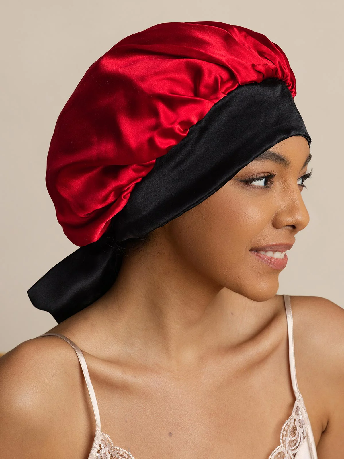 Women's Silk Casual Bonnet with Long Ribbons (Two-tone and Double-sided) - Image 25