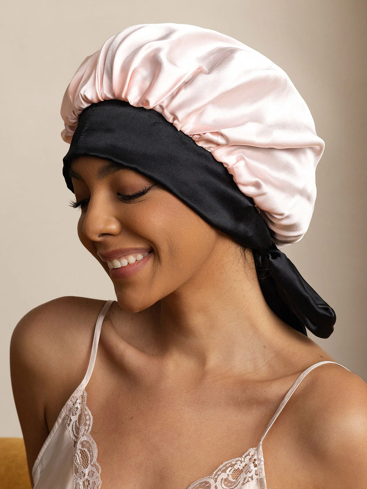 Women's Silk Casual Bonnet with Long Ribbons (Two-tone and Double-sided) - Image 4