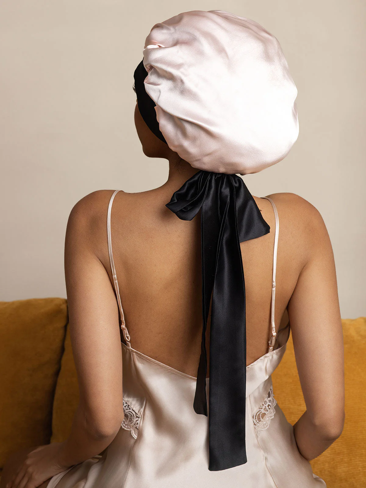 Women's Silk Casual Bonnet with Long Ribbons (Two-tone and Double-sided) - Image 7