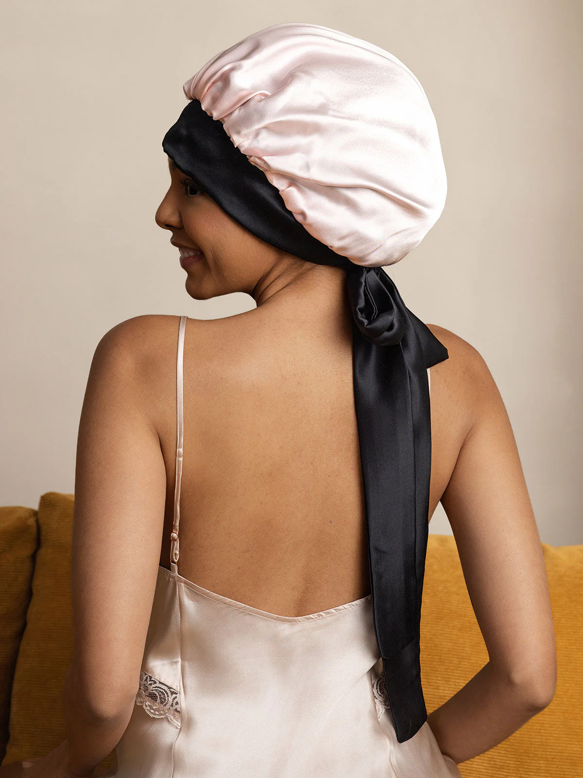 Women's Silk Casual Bonnet with Long Ribbons (Two-tone and Double-sided) - Image 8